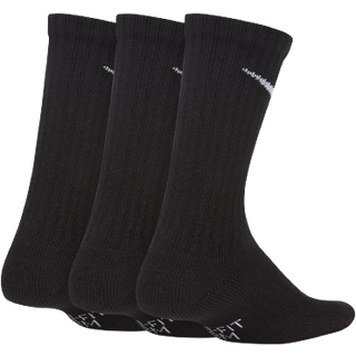 Nike Performance Pushioned Crew Kids 'Training Socks (3 Pair) Black White Medium (W: 6-10 M: 6-8)