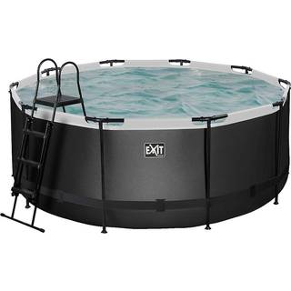 Black Leather ø360x122cm pool med sandfilterpumpe - sort - EXIT