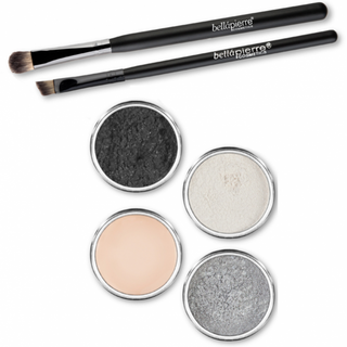 Bellapierre Get The Look Kit | Mineral skimmer pulver makeup base og b?rstes?t | 7 smukke udseende | Ikke-giftig og parabenfri | Olie og grusomhe