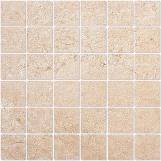Mosaik Klinker Kalksten Öland Mörkbeige Matt 30x30 (5x5) cm
