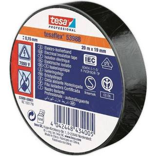 El-tape Tesa, 19 mm x 20 meter, sort