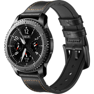 Armbånd Samsung Gear S3 Classic, Frontier, Galaxy Watch 22 mm Læder Sort