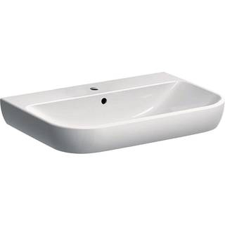 Geberit Smyle håndvask: B=70cm, T=48cm, Hanehul=Midtpå, Overløb=Synlig, Hvid