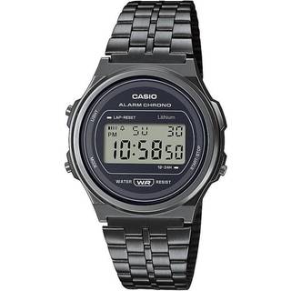 Casio Collection Quartz Black Dial Gunmetal Grey PVD Stainless Steel Bracelet Men’s Watch A171WEGG-1AEF