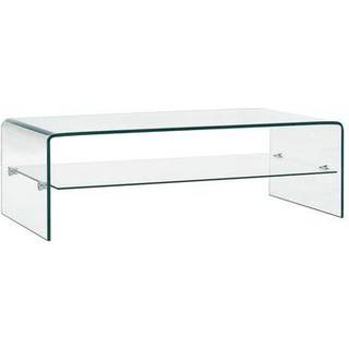 sofabord 98 x 45 x 31 cm hærdet glas transparent