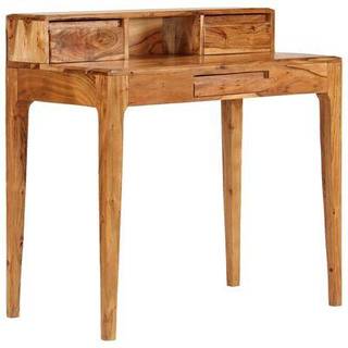 skrivebord med skuffer massivt træ 88 x 50 x 90 cm