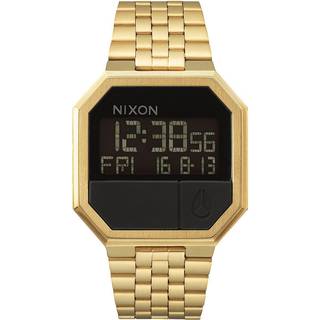 Nixon A158502-00 The Re-Run Sort/Gul guldtonet stål