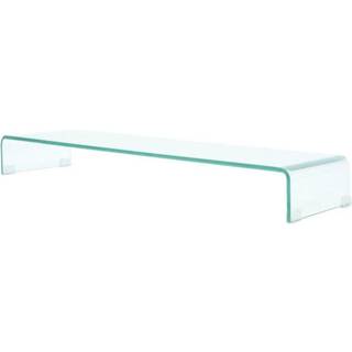 TV-stander/monitorstand klart glas 100x30x13 cm