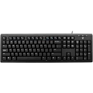 V7 KU200GS-DE - keyboard - German - black - Tastatur - Tysk - Sort