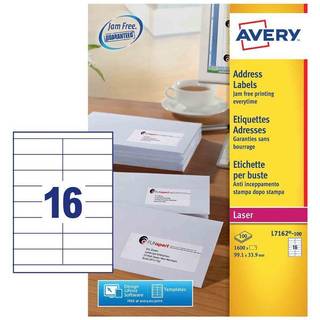 Avery adresseetiket 99,1x33,9mm QP (1600)
