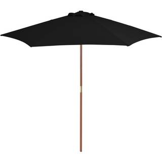 parasol 270 cm træstang blå