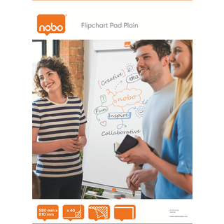 Nobo Flipoverblok 58x80cm ulinieret 40 ark