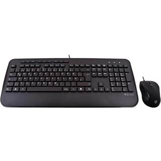 V7 CKU300DE - keyboard and mouse set - German - black - Tastatur & Mus sæt - Tysk - Sort