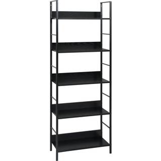 bogreol med 5 hylder 60x27,6x158,5 cm konstrueret træ sort