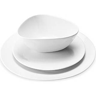 SKY tallerkensæt med skål, 3 stk., Georg Jensen, Hvidt porcelæn