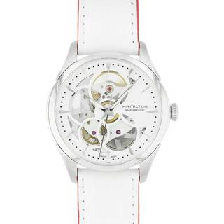 Hamilton Jazzmaster Skeleton Automatic White Dial Leather Strap Women's Watch H32405811