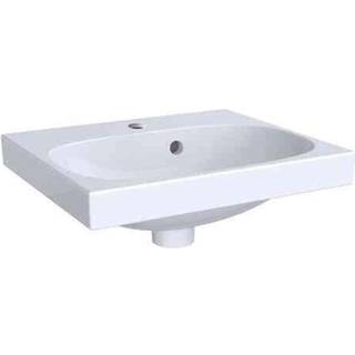 Geberit Acanto håndvask: Hvid, B=45cm, H=16.8cm, T=38.2cm, Hanehul=Midtpå, Overløb=Synlig