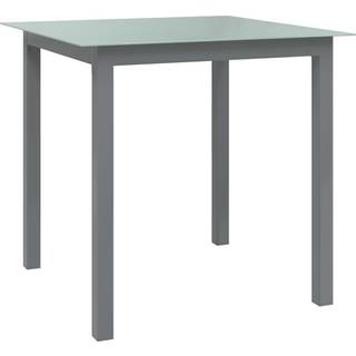havebord 80x80x74 cm glas og aluminium sort