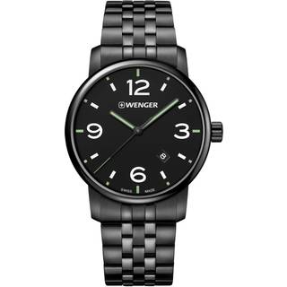 Wenger Urban Metropolitan Quartz Black Dial Black Stainless Bracelet Men's Watch 01.1741.119