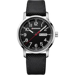 Wenger Attitude Heritage Quartz Black Dial Black Nylon Strap Men's Watch 01.1541.105