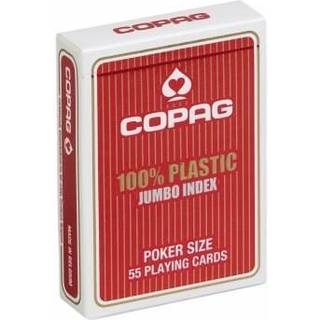 Copag 100% Plastic Poker 4 Corner Jumbo, Rød