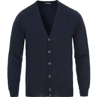 Stenströms Marine blå Cardigan i merinould | Herre |Strik & Trøjer | Størrelse: S | Marine blå | Solid