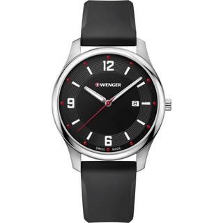 Wenger City Active Black Dial Black Silicone Strap Men's Watch 01.1441.109