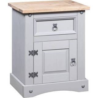 Sengebord Corona-Serien 53X39X66 Cm Mexicansk Fyrretræ - Hvid