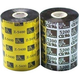 Zebra ribbon 3200 wax/resin - Farvebånd refill (termisk overføring) Sort