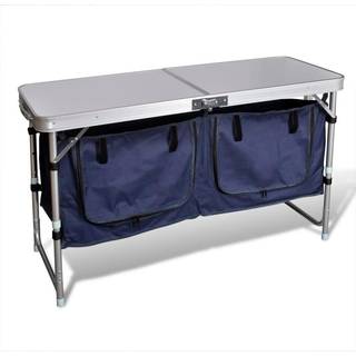 sammenklappeligt campingbord med aluminiumstel