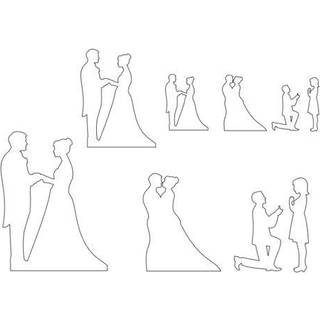 Wedding Silhouette Set Udstikker - Patchwork Cutters