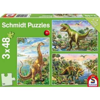 Schmidt Puzzles eventyr med dinosaurerne puslespil 3x48 brikker
