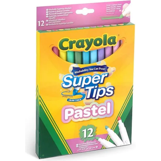 Crayola: Super Tips - sæt med 12 markører i pastelfarver