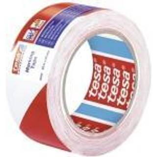 Tesa 60760 Advarselstape Rød/hvid, 33 m x 50 mm