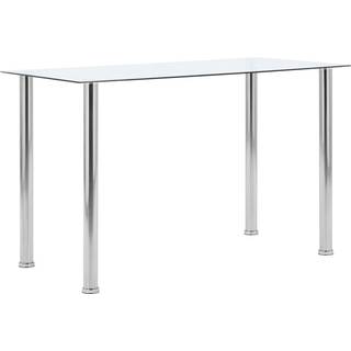 spisebord 120x60x75 cm hærdet glas gennemsigtig