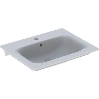 Geberit Renova Plan porcelæn håndvask, 600 x 480 x 168 mm, t/møbel, hvid