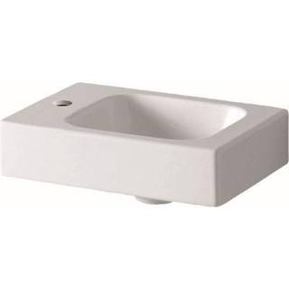 Geberit iCon håndvask: Hvid, B=38cm, H=13.5cm, T=28cm, Hanehul=Til venstre, Overløb=Uden