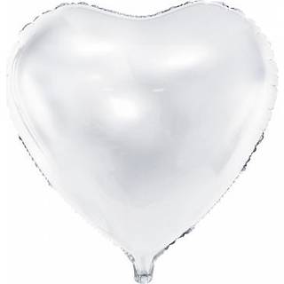 Hvid hjerte 18" folieballoner