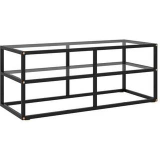 Tv-Bord 100X40X40 Cm Hærdet Glas Sort - 100 cm / Hvid