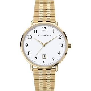 Accurst 7372 Classic White And Gold Tone Bracelet Watch - W19129