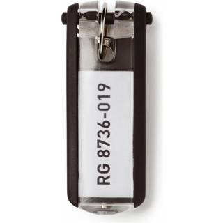 Durable Key Clip Nøglering/brik | Sort | 6 stk.