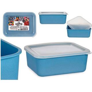 Opbevaringsboks med låg Mørkeblå Bambus Melamin Majsstivelse