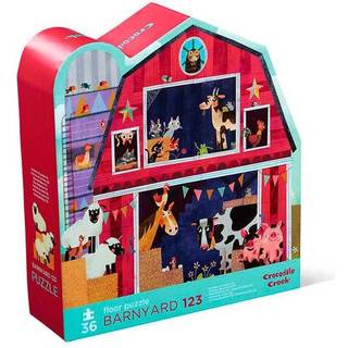 Crocodile Creek-Barnyard 123-36 Piece Jigsaw Floor Puzzle With Heavy-Duty Box til opbevaring Stor 20 """" X 27 """" F?rdig st?rrelse designet til b?r