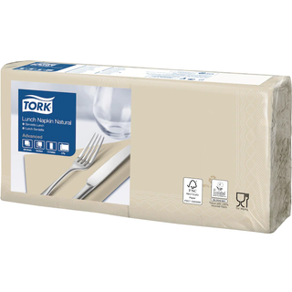 Tork Frokostserviet 2-lags 1/4 fold 33cm 477350 natur, 200 stk