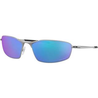Oakley Mand OO4141 WHISKER 414104 Solbriller Metal Sølv Blå Rund Polariseret Prizm