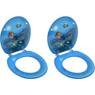 toiletsæder med låg 2 stk. MDF havbundsdesign