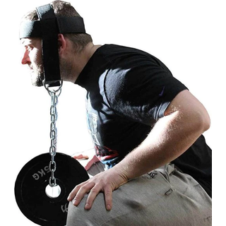 Gym Head Harness - justerbar nakketræner med stålkæde og polstring