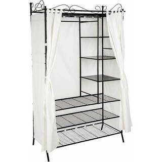 Garderobeskab i metal med forhæng 112x207x57cm - sort