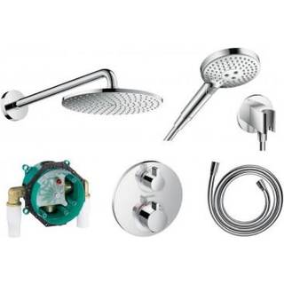 Hansgrohe PowderRain brusesæt i krom til indbygning med termostat og hovedbruser