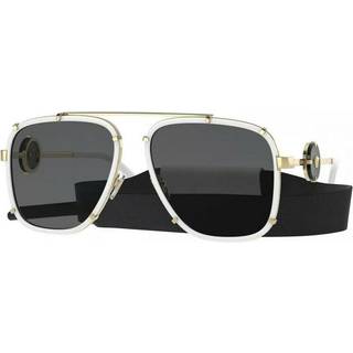 Versace Mand VE2233 147187 Solbriller Metal Hvid Grå Geometrisk